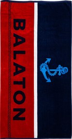 BALATON Strandtörölköző kék-piros 2024 160x86cm
