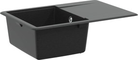 vidaXL Mosogató Fekete 670 x 460 mm Gránit