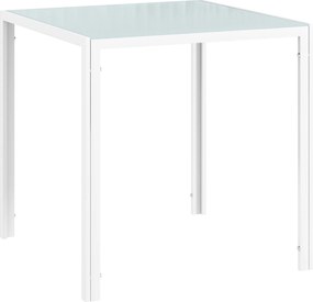 HOMCOM Étkezőasztal 75 x 75 cm, Négyzet alakú Konyhaasztal 4 Személy számára, Edzett Üvegből készült Étkezőasztal Fém Lábbal, Modern Asztal a Konyhába