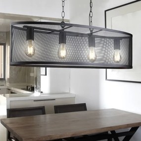 Searchlight - Csillár láncon FISHNET 4xE27/60W/230V fekete