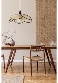 Kábeles függőlámpa FUME 1xE27/40W/230V átm. 45 cm fekete/bézs