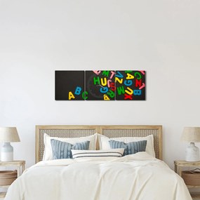 Kép - színes betűk (órával) (90x30 cm)