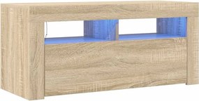 vidaXL sonoma tölgy színű TV-szekrény LED-világítással 90 x 35 x 40 cm