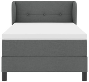 Boxspring Ágy Matrac Készült Sötétszürke Színben, 90x190 cm, Szövet