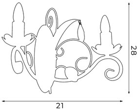 Fali lámpa LUCE 2xE14/60W/230V