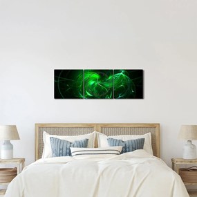 Kép - zöld absztrakció (órával) (90x30 cm)