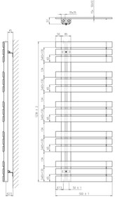 Sapho - Fürdőszobai radiátor SILVANA 561W/230V 50x123 cm matt fekete