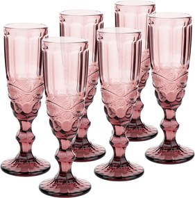Pezsgőspohár készlet, 6db, 150 ml, rózsaszín, FREGATA TYP 4