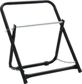 vidaXL fekete porszórt acél tömlődobos kocsi 48 cm 45 kg