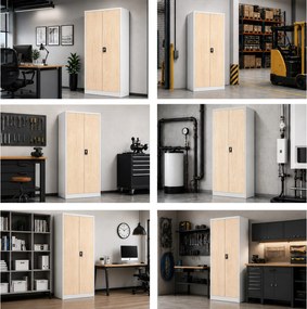Irodai iratszekrény szürke / sonoma tölgy: Eco Design JAN 900 x 1850 x 400 mm