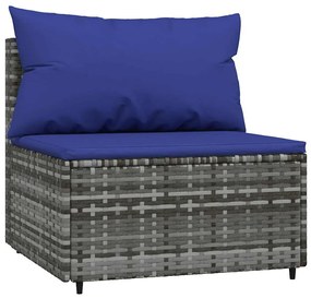 3 részes szürke polyrattan kerti ülőgarnitúra párnákkal