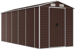 vidaXL barna horganyzott acél kerti fészer 191 x 470 x 198 cm
