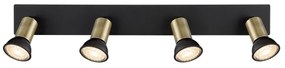 Globo 57998-4B - Spotlámpa DREW 4xGU10/35W/230V fekete/réz