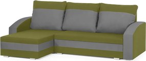 KING Kinyitható sarokkanapé Zöld/világosszürke