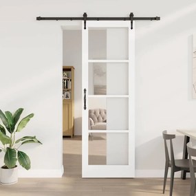 Egyszerű Csúszó Ajtó Fehér 78 x 232 cm Fa és fém