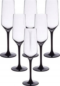 Pezsgős poharak fekete lábbal 6 db-os szett Rubin Black
