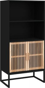 vidaXL fekete szerelt fa magasszekrény 60 x 35 x 125 cm