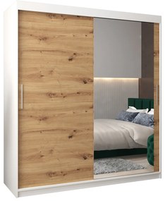 Ruhásszekrény 180 cm Toki 2 (matt fehér + artisan tölgy). 1065001