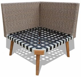 4-részes szürke polyrattan kerti bútorszett párnákkal