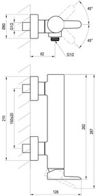 Ravak X070145 - PURI zuhanycsaptelep, fényes króm