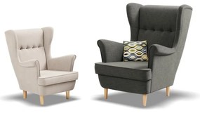 Uszak Mini fotel, bársony, bézs