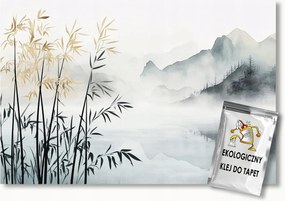 Fotótapéta Flizelina Ázsia Kína Japán Bambusz Tó Hegyek 200x140 ragasztó