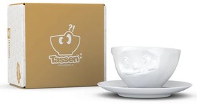 Fehér 'huncut' porcelán csésze és csészealj - 58products