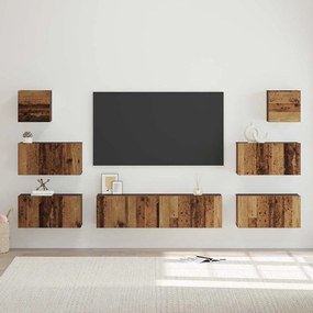 TV szekrény garnitúra 8 pcs Régi fa 60 x 30 x 30 cm Faanyag