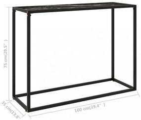 fekete edzett üveg tálalóasztal 100 x 35 x 75 cm