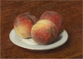 Kép - Henri Fantin-Latour, Three Peaches on a Plate, reprodukciók (70x50 cm)
