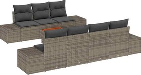 vidaXL Kerti Kanapé Szett párnával 8 pcs Szürke polirattan