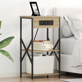 Éjjeli Szekrények 2 pcs sonoma tölgy 41 x 31 x 76 cm Faanyag