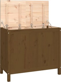 vidaXL mézbarna tömör fenyőfa szennyestartó láda 88,5 x 44 x 76 cm