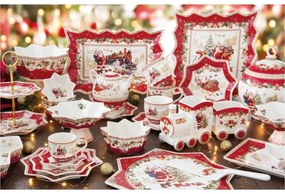 Karácsonyi porcelán vonat alakú kínáló tálka szett, 2 részes, 25,5x8x12,5 cm, díszdobozban - Christmas Memories