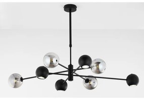 Jupiter 1975 - Csillár rúdon MOKA 4xGU10/10W/230V + 4xG9/10W/230V fekete/króm