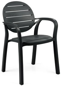 PALMA karfás kerti design szék, antracit/antracit
