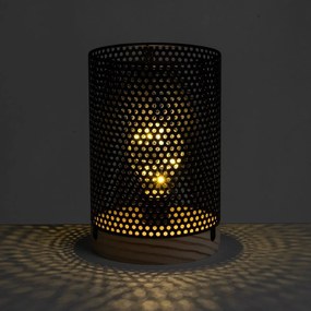 Fekete asztali lámpa fém búrával (magasság 20 cm) – Casa Selección