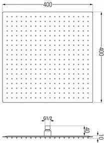 Mexen Slim rozsdamentes acél zuhanyfej 40 x 40 cm, króm, 79140-00