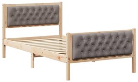 Ágykeret fejtámlával Tópszínű 100 x 200 cm Tömör fenyőfa