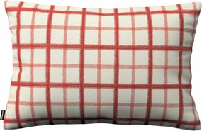 Párnahuzat 47x28 piros kockás, ekrü háttérrel