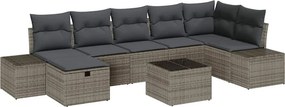 vidaXL Kanapé Szett párnával 7 pcs polirattan