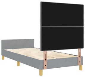 Világosszürke Szövet Ágykeret 80x200 cm