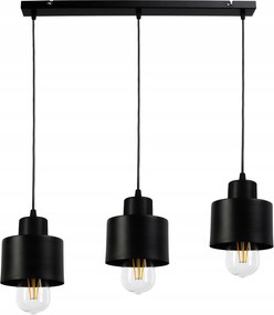 Függő Lámpa Mennyezeti Gerenda Fekete Bögre 3XE27