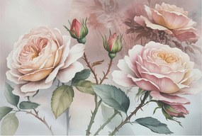 Dekoratív fotótapéta az irodába Pasztell rózsák 104x70 Ragasztó