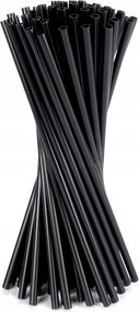 50x Szívószálak Fekete Műanyag Többször felhasználható Italok Egyszerű