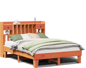 vidaXL viaszbarna tömör fenyőfa ágy matrac nélkül 150 x 200 cm