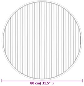 kerek sötétbarna bambusz szőnyeg 80 cm