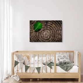 Kép egy levél a fatörzsön (90x60 cm)