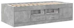 betonszürke kanapéágy fiókkal matrac nélkül 100x200 cm
