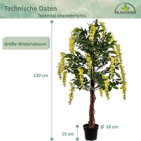 PLANTASIA Műnövény Wisteria 120 cm rózsaszín